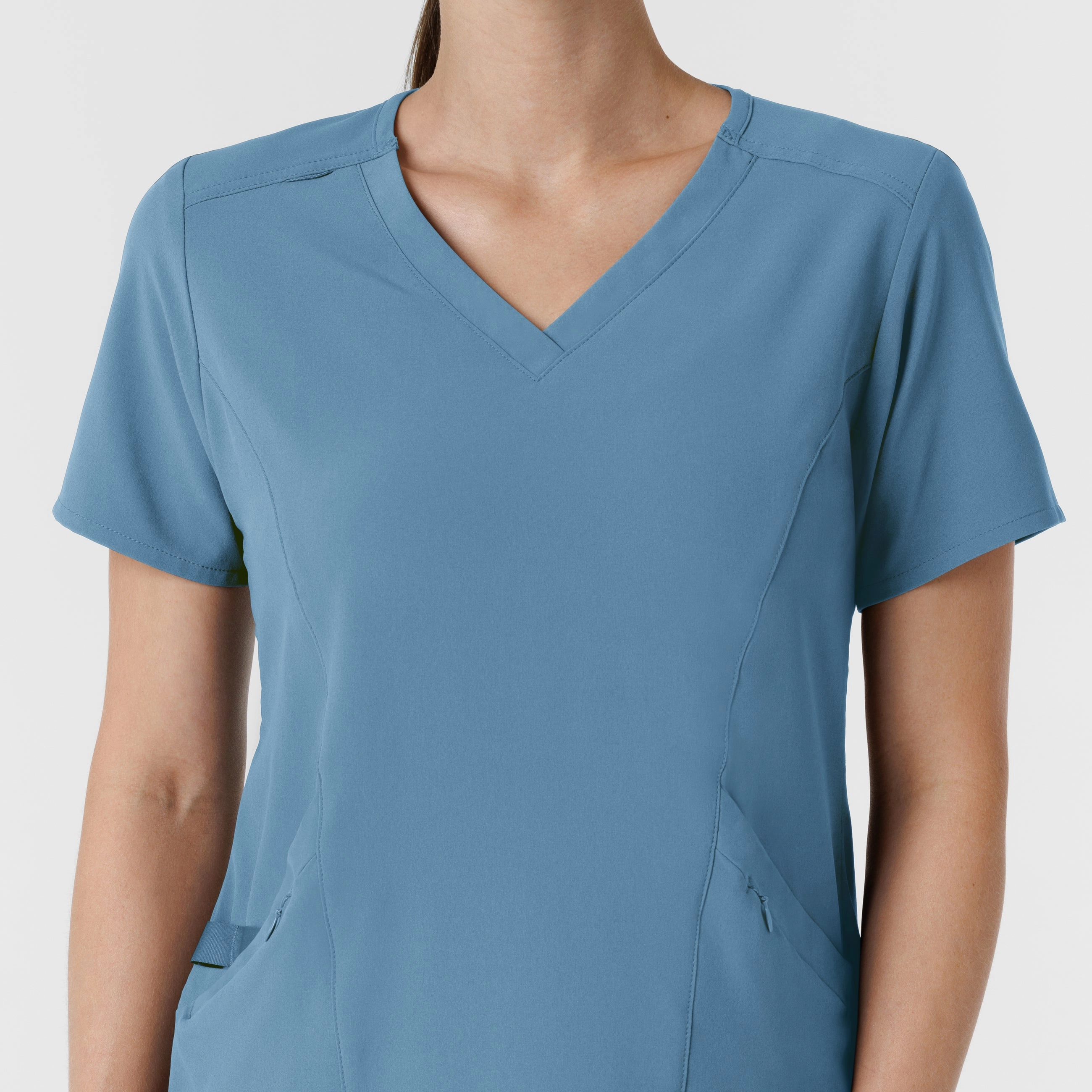 RENEW Women's V-Neck Scrub Top - Pacific Blue