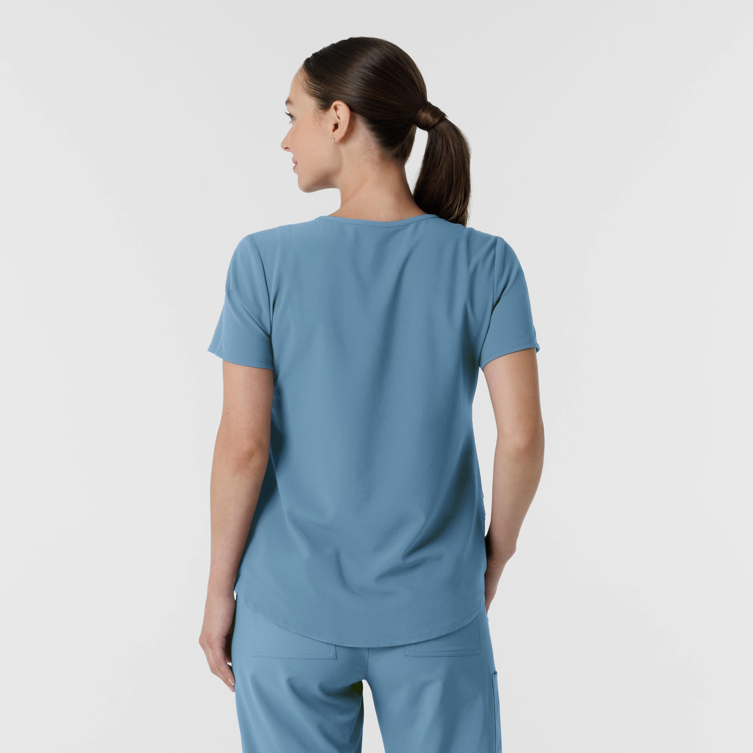 RENEW Women's V-Neck Scrub Top - Pacific Blue