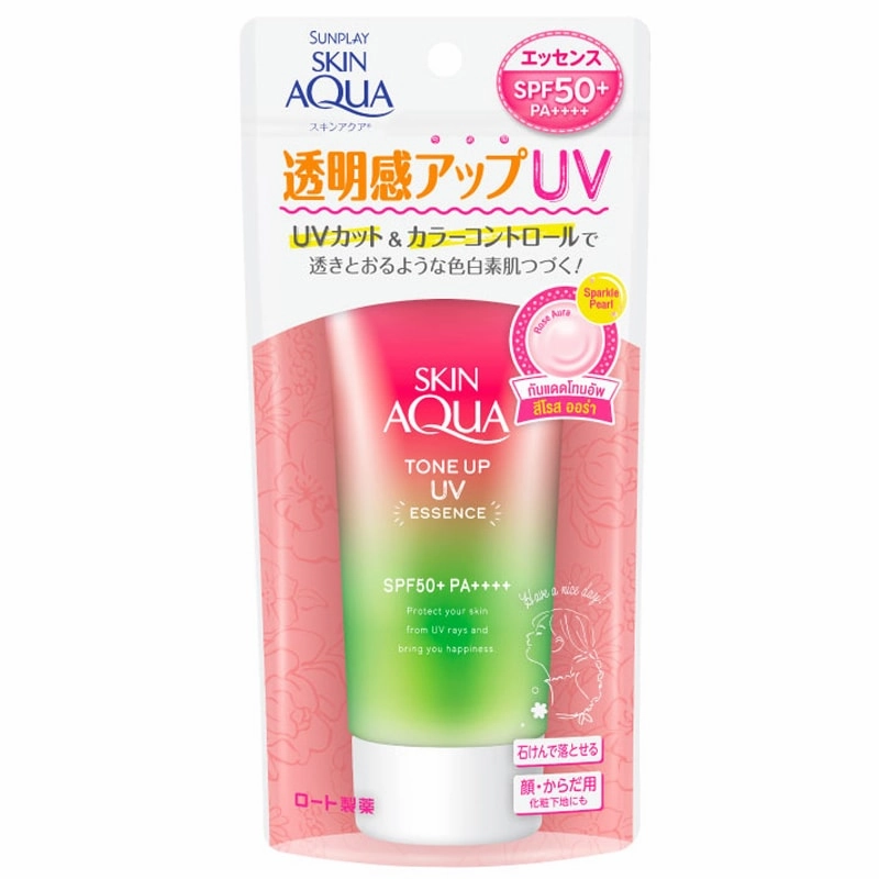 Rohto Skin Aqua UV Tone Up Essence Rose SPF50  PA     80g