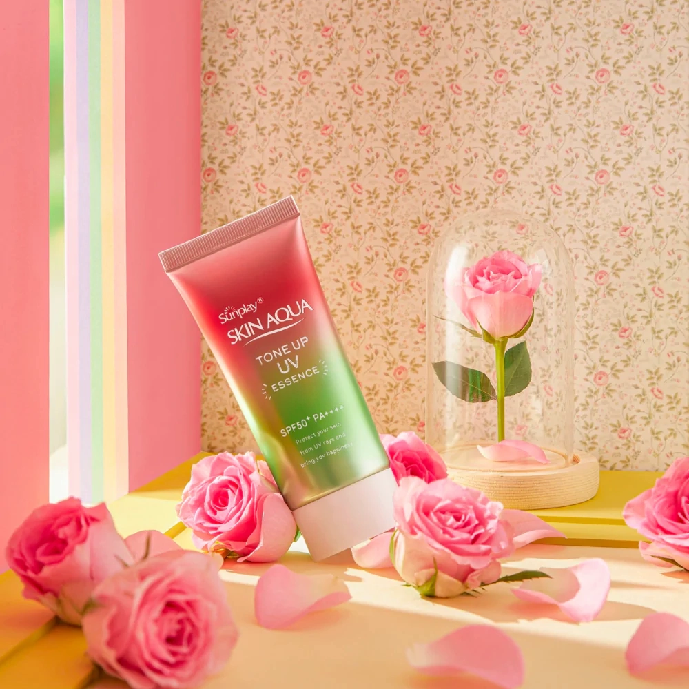 Rohto Skin Aqua UV Tone Up Essence Rose SPF50  PA     80g