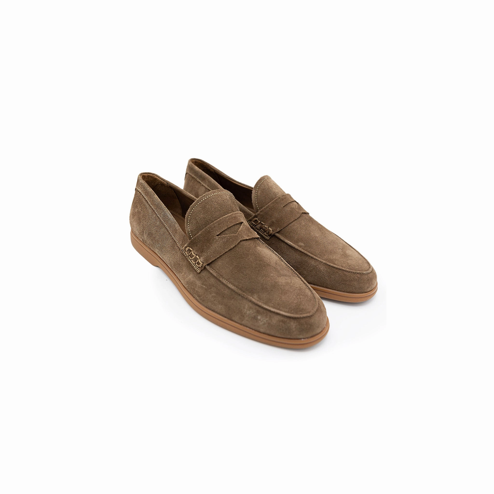 Sigaro Penny Loafers in Dark Tobacco Suede
