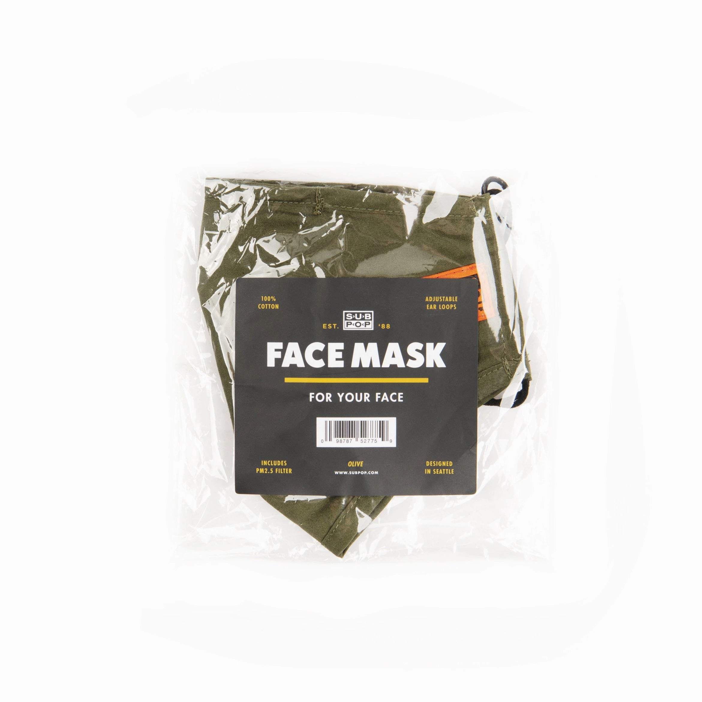 Sub Pop Face Mask in Olive